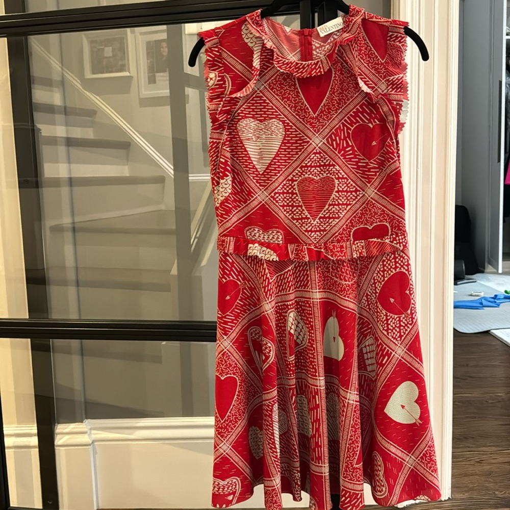 Red Valentino Heart Motif Skater Dress